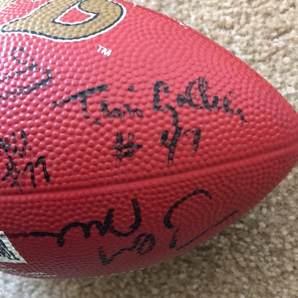 Signed SF 49ers Medium Sized Football- Jerry Rice & Others - Picture 10 of 12